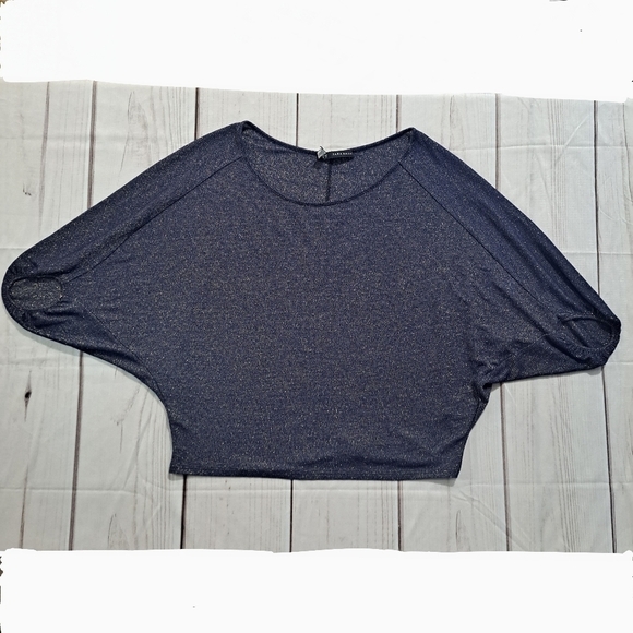 ZARA Basic Blue With Gold Shirt Size S - Picture 1 of 11